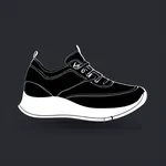 black sneakers with white soles image